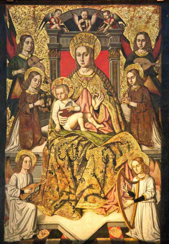 Panneau central du retable du Maître de Castelsardo : Vierge à l'Enfant (cathédrale de Sant’Antonio Abate).
