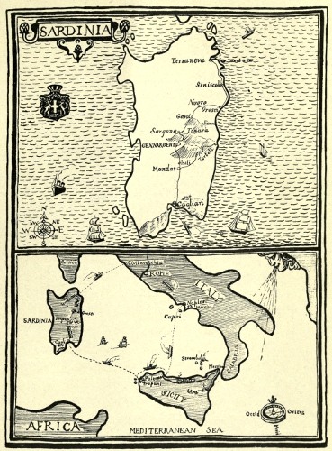 Trajet de D.H. Lawrence en Sardaigne